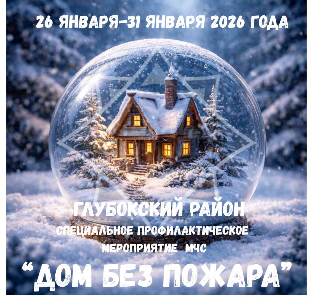 В период с 26 по 31 января в Глубокском районе пройдет профилактическое мероприятие «Дом без пожара»